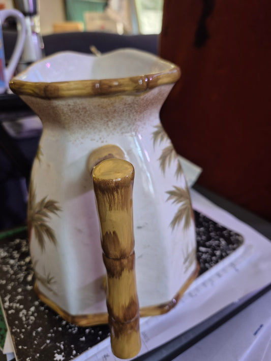 Today’s Living Palm Tree Ceramic Pitcher – Tropical Decor